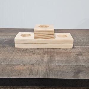 Simple Rustic Wooden Candle Holder